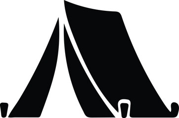 camping tent silhouette icon on transparent background © IshratJahan