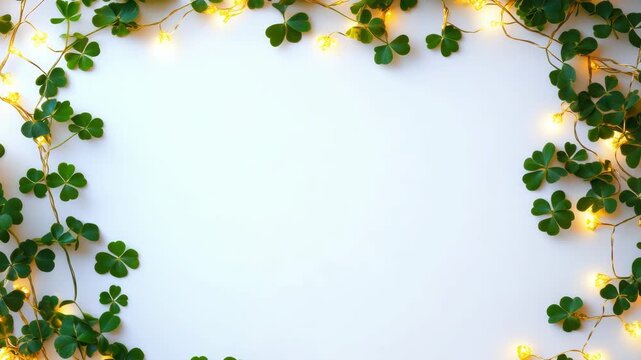 Clover frame with warm fairy lights