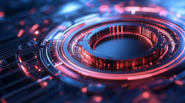 Futuristic artificial intelligence activating a circuit board