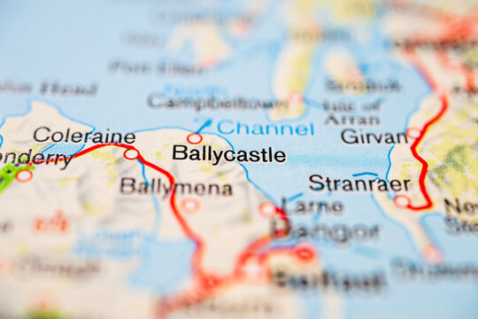 Ballycastle and Stranraer across North Channel on regional map.