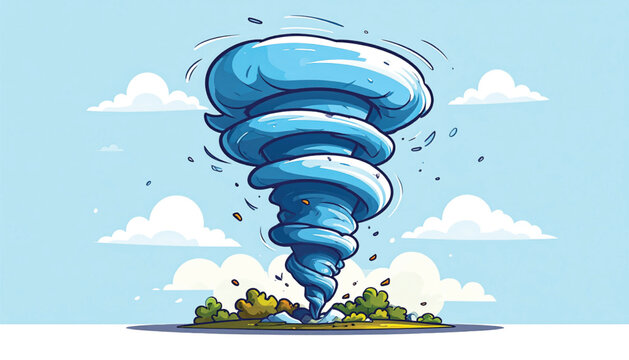 Large blue tornado in the air.