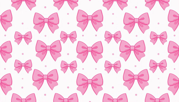 Pink bows on white background.