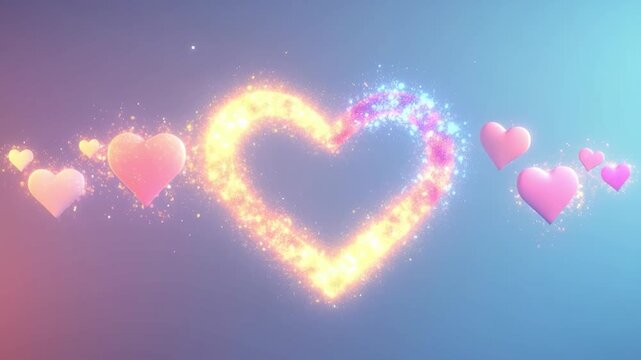 Glowing sparkle heart in soft light