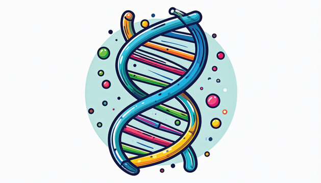 Colorful DNA Double Helix Structure Model.