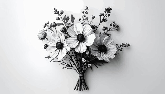 Bouquet of white daisies and flowers.