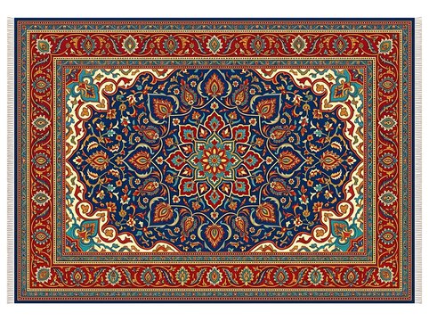 Intricate floral patterned oriental rug design