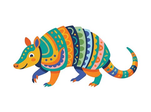 Colorful armadillo illustration