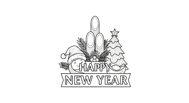 Black and white hand gesture New Year.