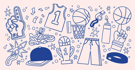 Basketball team sports game, professional basketball player gear, active sport training icons, competitive basketball court pattern, sporty basketball hoop design, basketball championship match theme, © Geetaroy