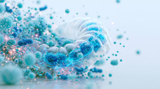 Advanced Gut Microbiome Visualization with Healthy Digestive System Concept