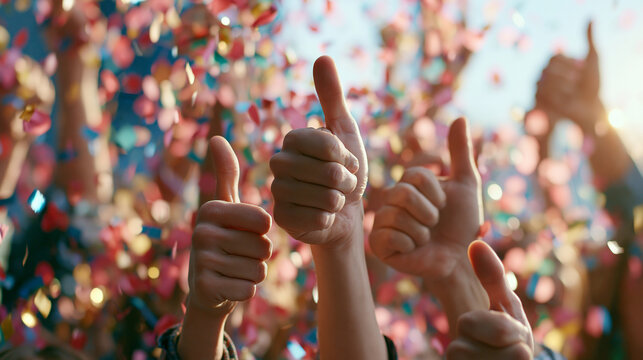 Joyful Success Moment with Festive Celebration and Positive Energy