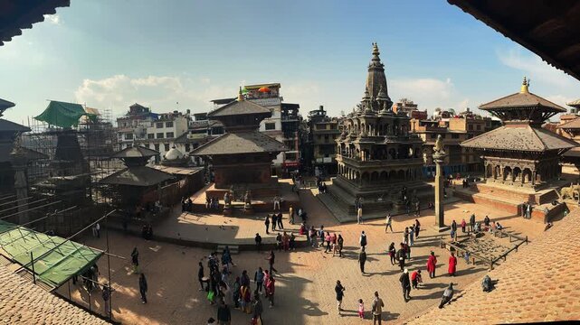one of the biggest temple in kathmandu in nepal. the patan darbar square