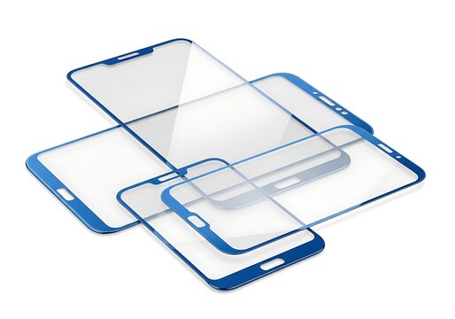 Modern smartphone with blue frame stack