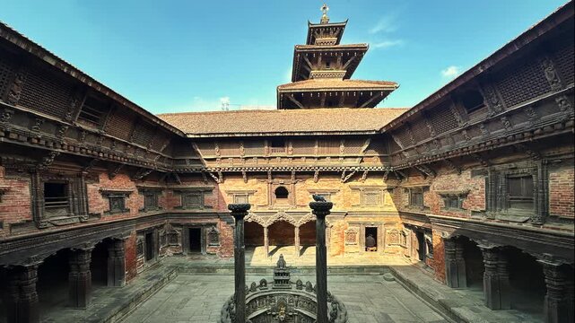 one of the biggest temple in kathmandu in nepal. the patan darbar square