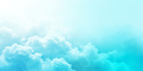 Soft, ethereal clouds drift across a serene sky, painted in delicate shades of blue and white, creating a tranquil and dreamlike atmosphere. © PS  GALLERY 
