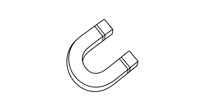 Horseshoe Magnet Metal Object.