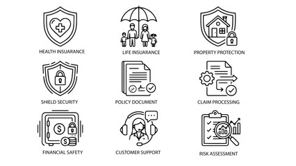 Obraz premium Insurance Icons Pack Collection