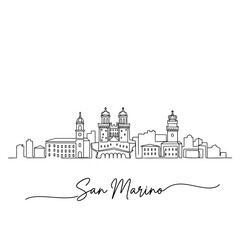 Obraz premium San Marino Skyline - Minimalist Line Art Illustration