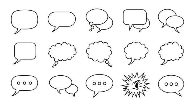 Speech Bubbles, Chat Icons, Talk Concepts: Diverse Vector Collection
