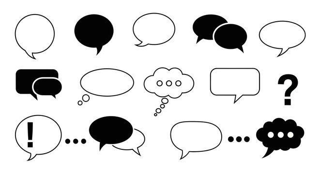 Speech Bubble Collection: Isolated Icons for Communication & Ideas