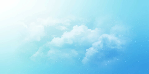 Dreamy, ethereal clouds drift across a serene, bright blue sky, illuminated by a soft, radiant light, creating a sense of peace and vastness. © PS  GALLERY 