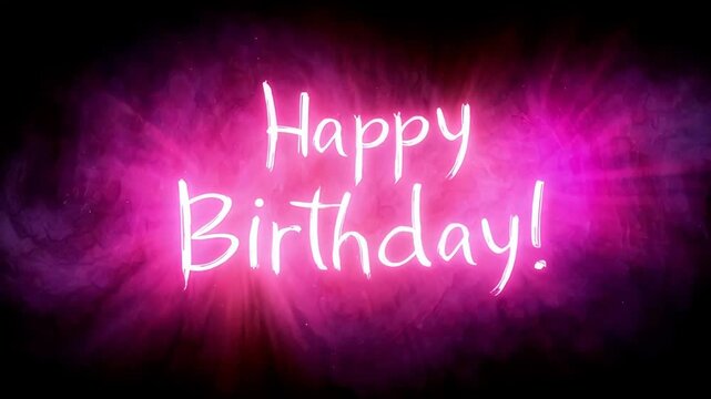 Colorful happy birthday greeting card with cosmic background design