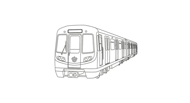 Modern Subway Train Front View.