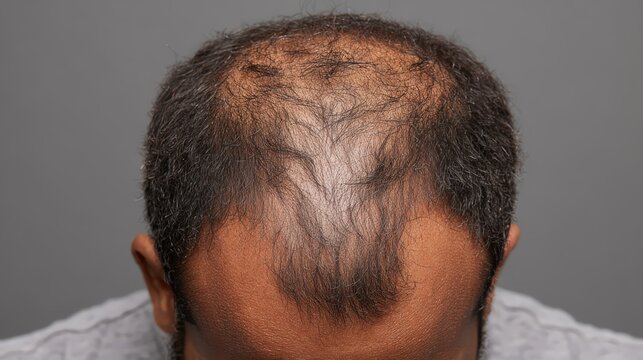 Male Pattern Baldness Crown Thinning Hair Scalp Visible Androgenetic Alopecia Dermatology Photo