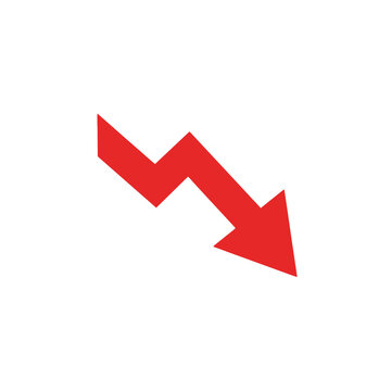 A red downward arrow indicates a financial market decline