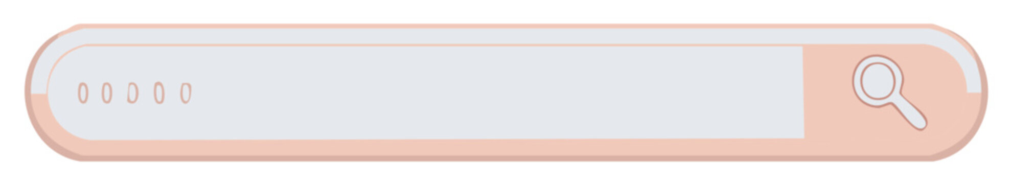 Minimalist Search Bar Interface Vector Template with Magnifying Glass and Pink Border Isolated