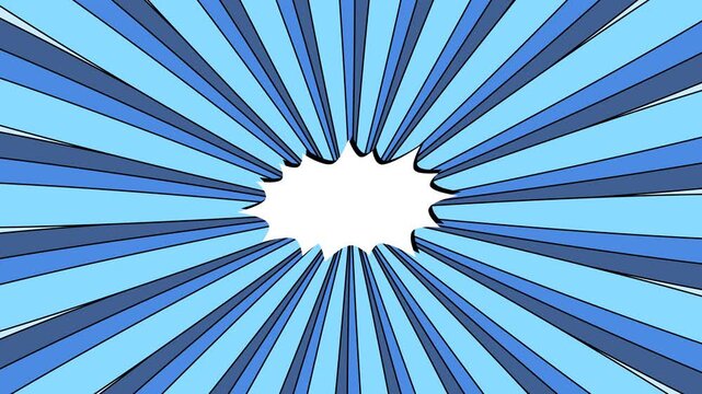 Animated blue Comic Background for Dynamic Speech Bubble. 4k video