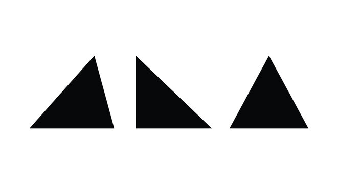 Three black triangular shapes against a white background a minimalist silhouette triangle triangles geometric geometry shape polygon polygons