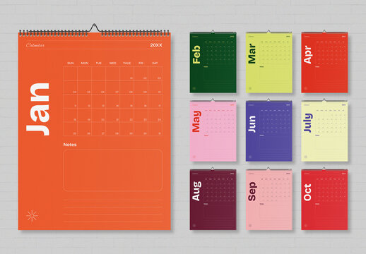 Bright and Colourful 2026 Calendar Layout