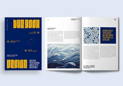 Modern Abstract Book Layout With Minimal Editorial Magazine