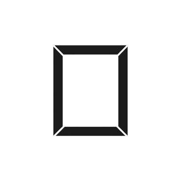 A simple black rectangular frame isolated on white background