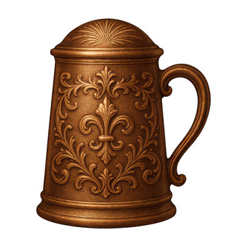 PNG Ornate vintage stein with lid