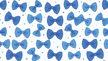 Fototapeta premium Blue bowties on white background.