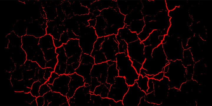 Red lightnings. Cartoon electric power, thunderbolt strike neon bright effect, red discharge impact, energy lightning flashes, lava cracks. Vector vfx isolated set.
