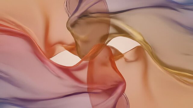 Flowing silk fabrics in a contour gradient mesh abstract animation