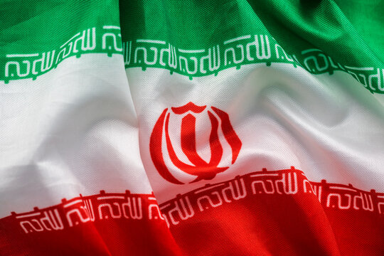 Iranian flag waving in the wind