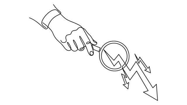A hand adjusting a line graph downward.