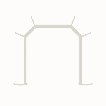 Minimalist beige archway icon isolated on a white background