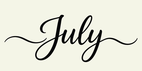 Elegant calligraphy july typography © Habiba