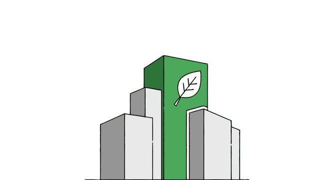 Minimalist graphic illustration of three cropped gray and white cuboid