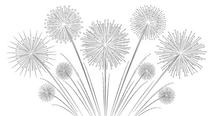 Obraz premium Abstract Fireworks Burst Illustration