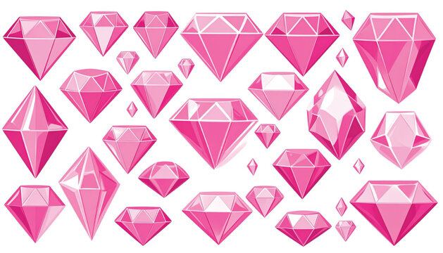 Pink diamonds on white background.