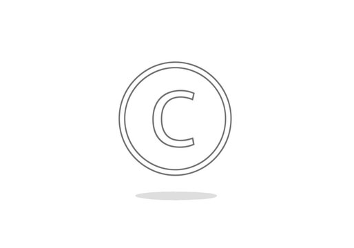 Copyright symbol mark icon sign.