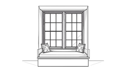 Obraz premium Cushion Seat Under Window Sill.