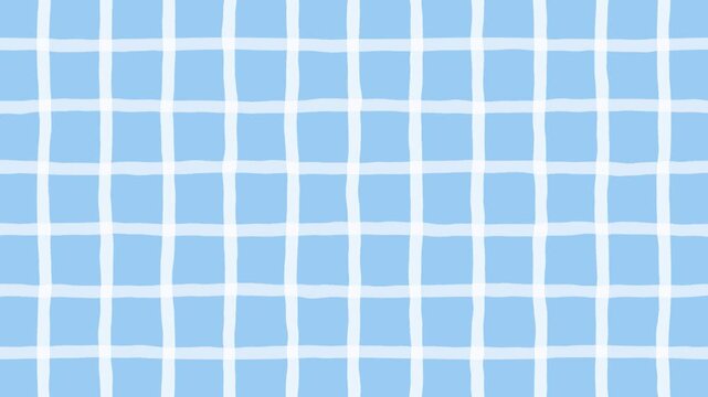 手描きチェック柄の背景アニメーション　水色