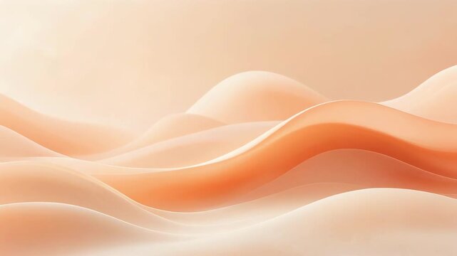 Soft peach-colored flowing abstract waves with smooth curves and gentle lighting